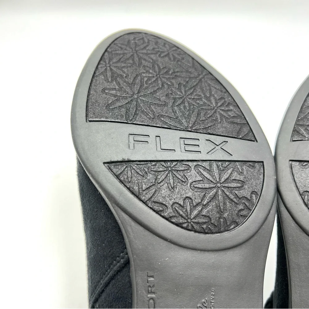 LifeStride Womens Size 6 Black Faux Vegan‎ Suede Leather Microsuede Boots Shoes